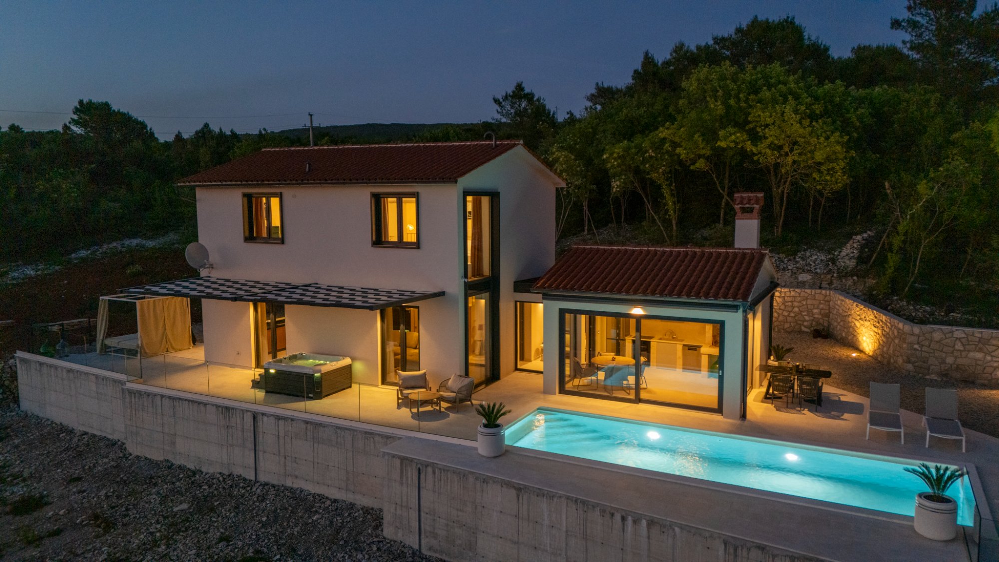 Villa Laguna Blu holiday villa near Labin Istria — exterior with pool